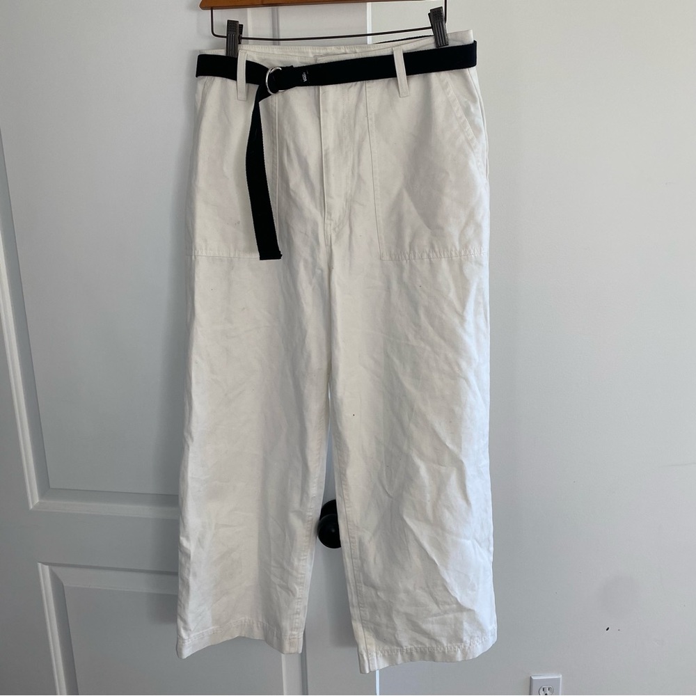 White wide leg Vans pants